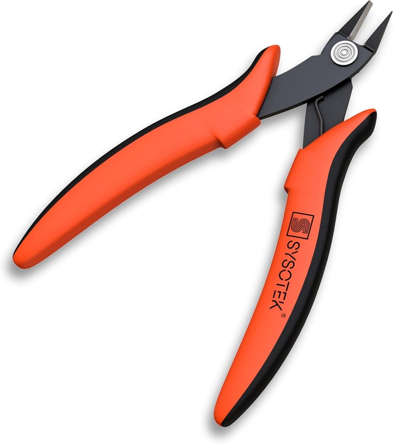 Sysotek Flush Cutters Precision Wire Cutters for Fiber Optics, Electronics and Jewelry Making tool Mini Diagonal Cutting Pliers Perfect for Zip Ties, Electrician Tool, Small Wire, crafting and more - Image 1